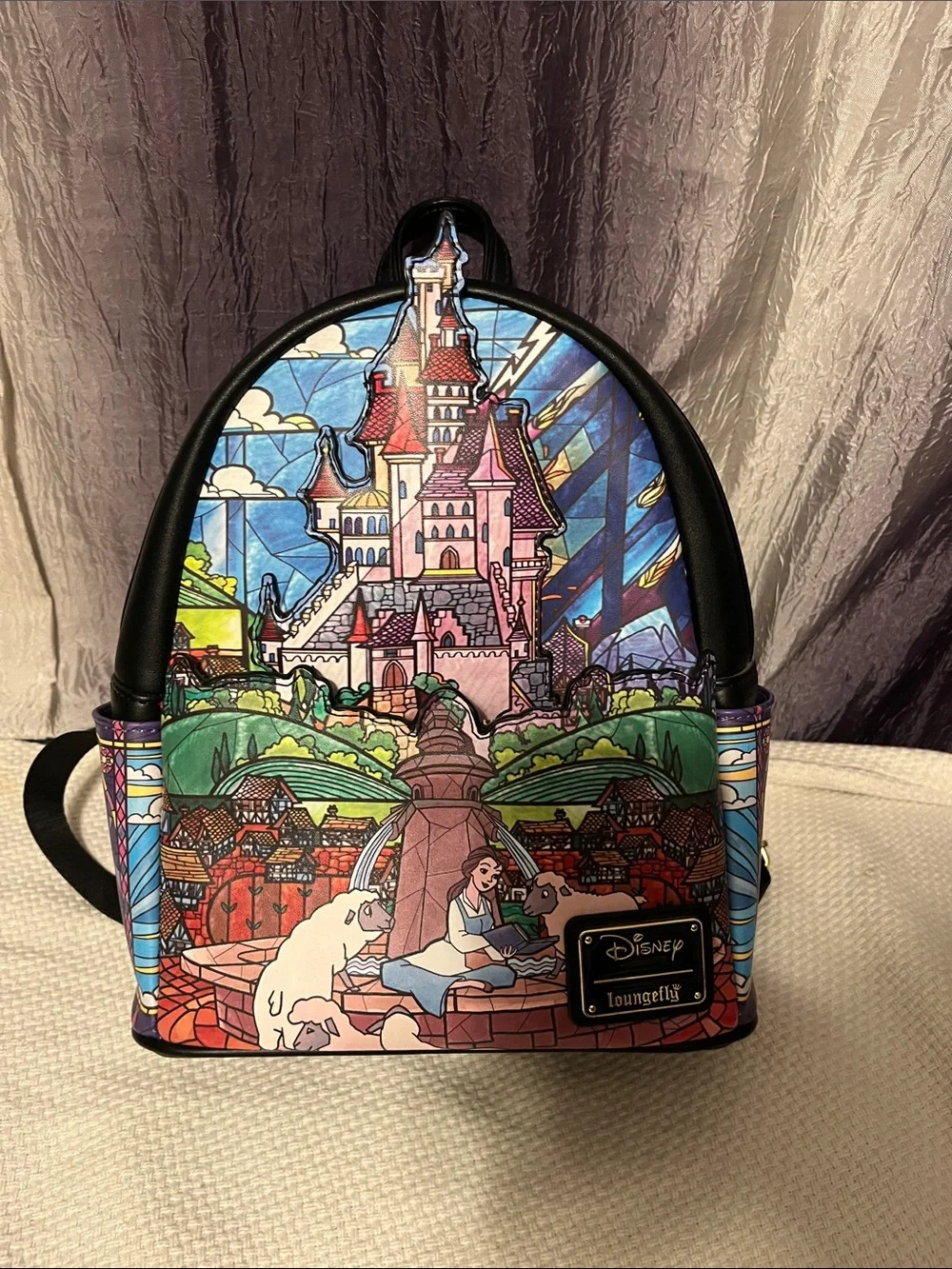 Disney Castle Stained-Glass Mini Backpack - Black, Blue, Pink, Green